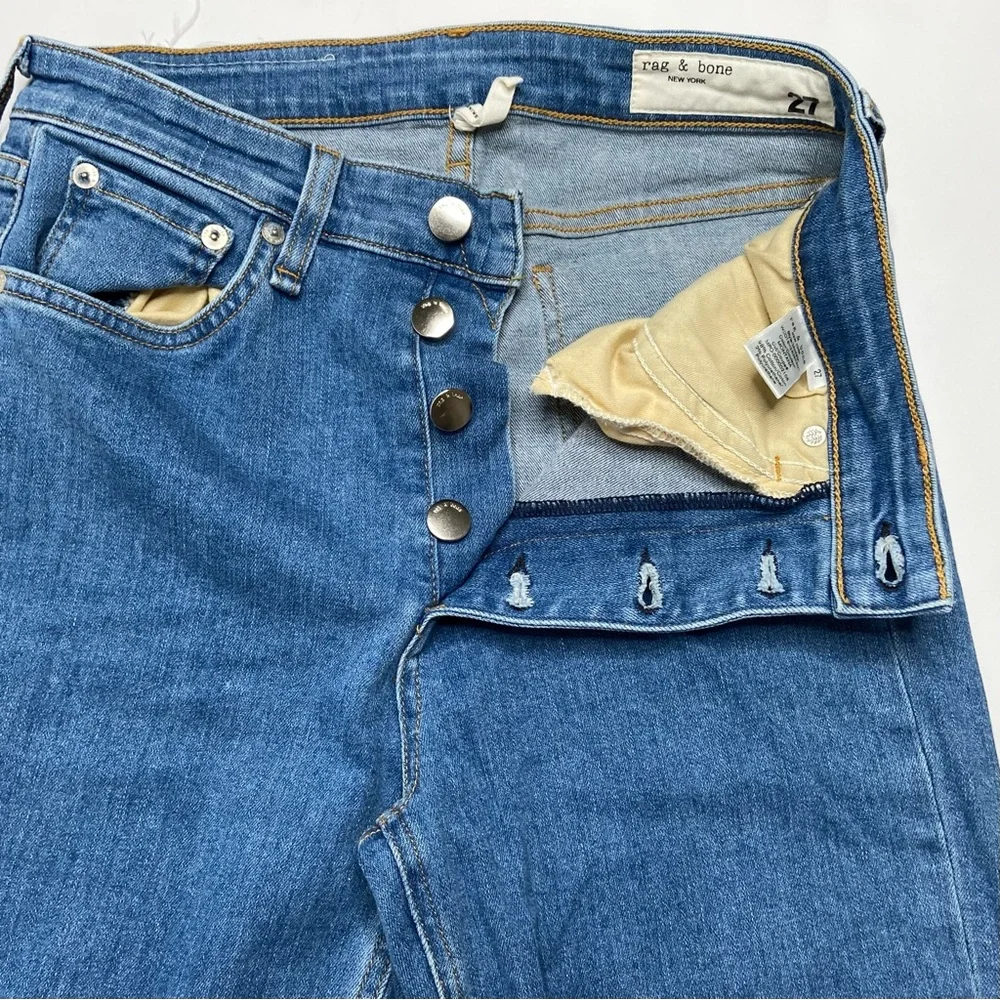 Rag & Bone Nina High Rise Skinny Ankle Jean Exposed Button Fly Size 27